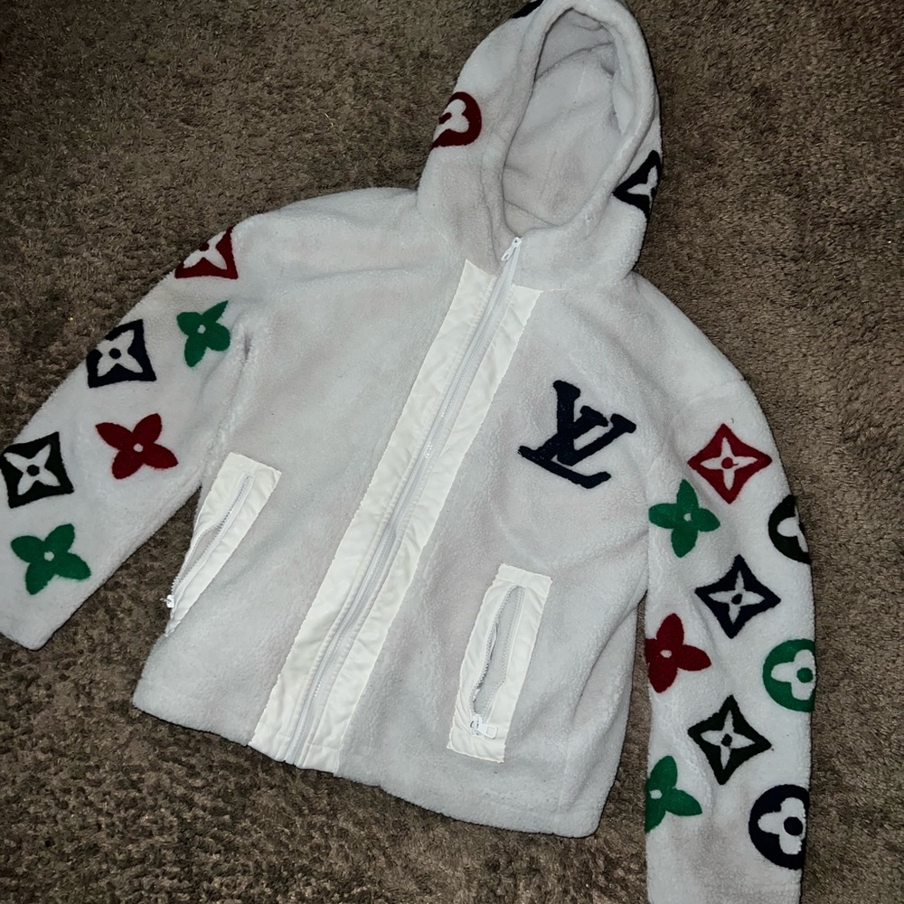 Louis Vuitton White Multicolor Mink Fur Coat
